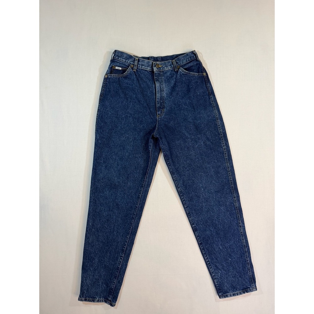 Vintage Lee High Waisted Mom Jeans Dark Wash Tapered Leg Made in USA Size 15 Med